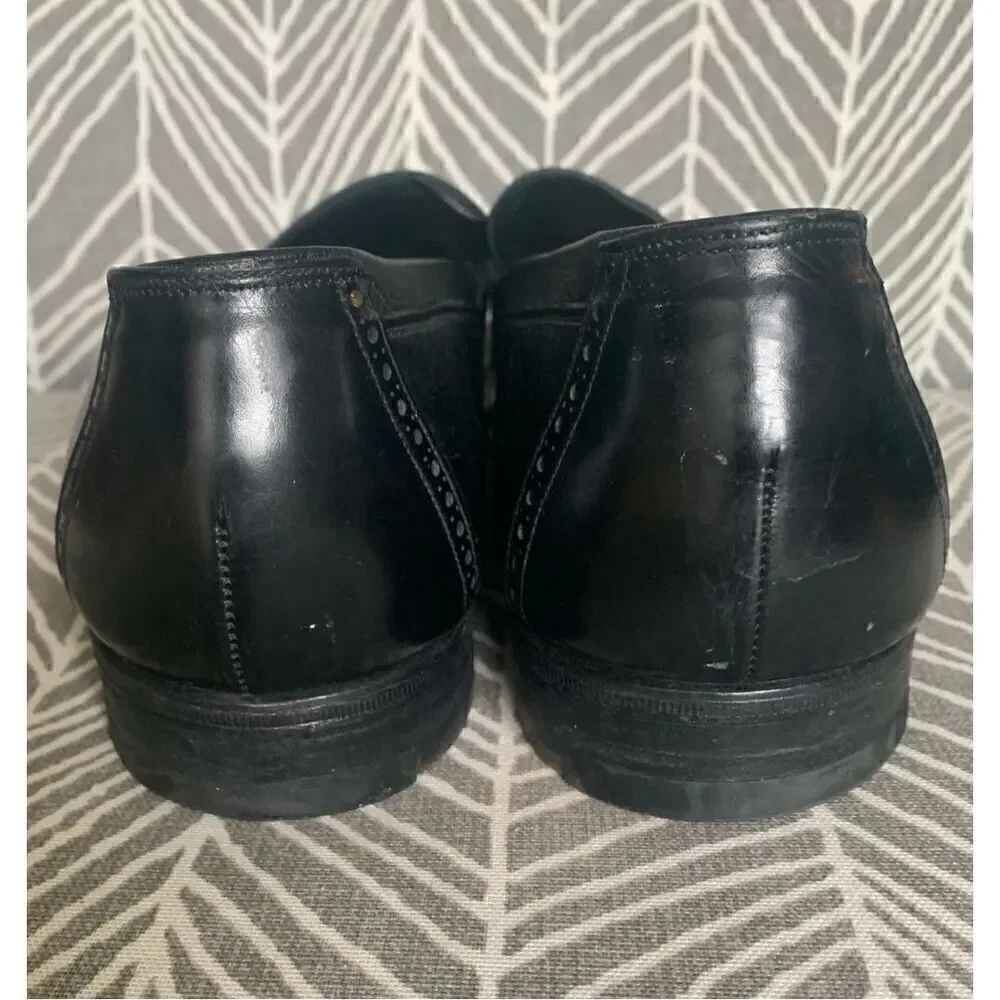 Johnston & Murphy Aristocraft LOAFER wingtip Black Leather Dress Shoes men 9.5